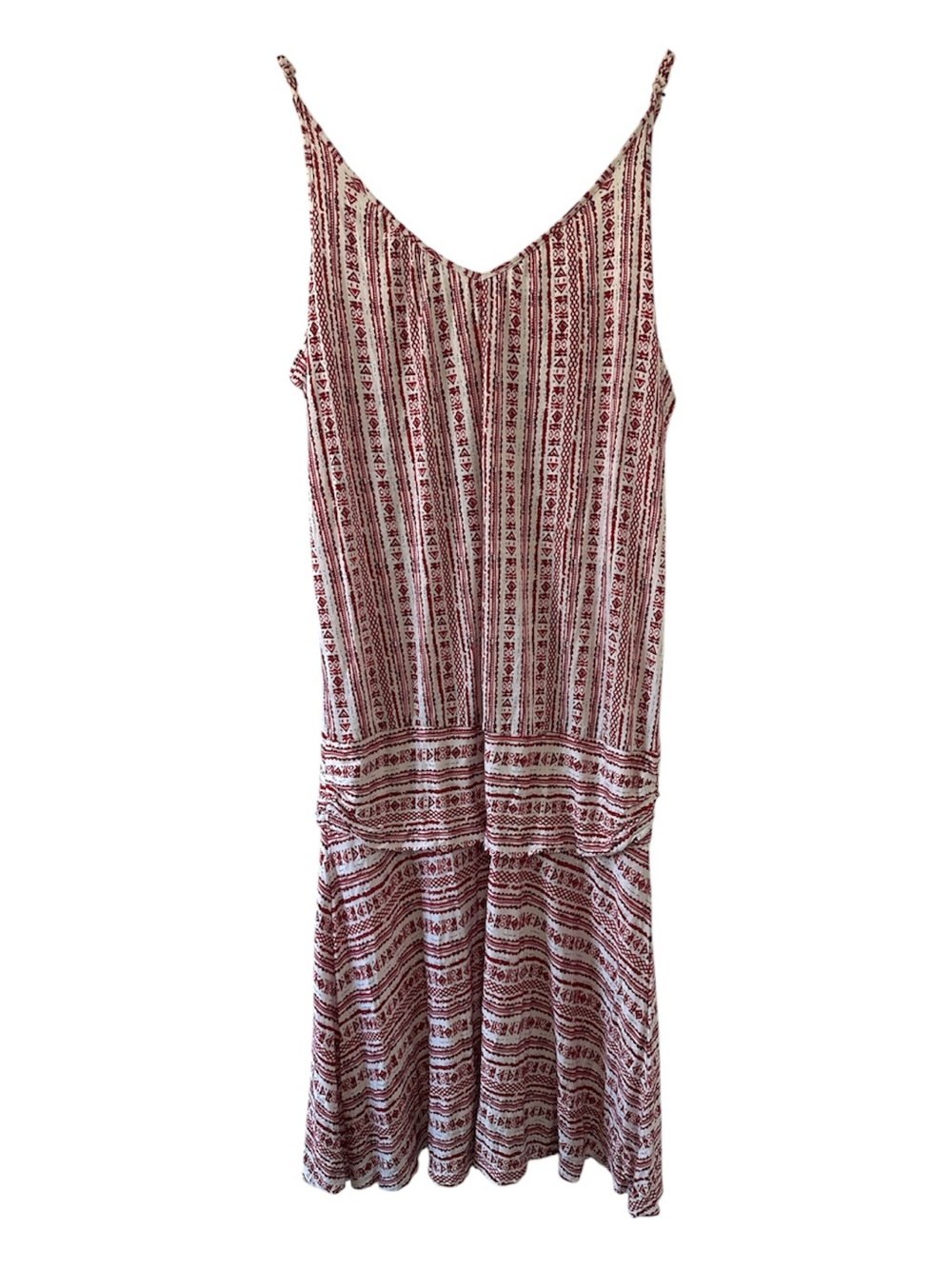 LASCANA NEW Red White Boho Print Convertible Midi Dress Size 16 resortwear